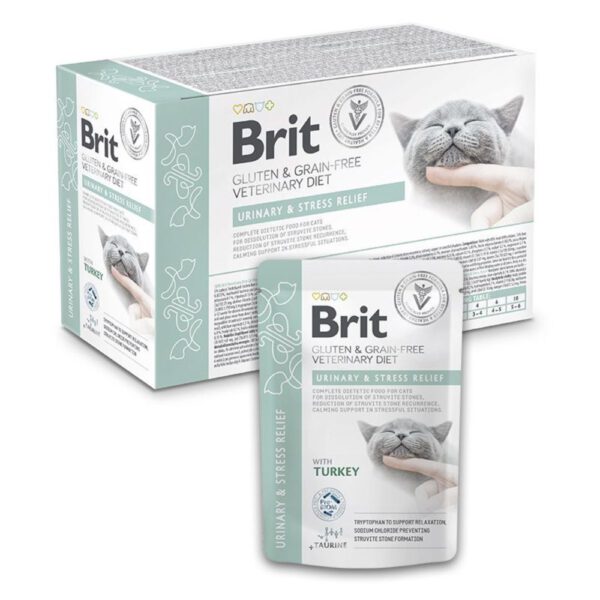 Brit Pouch Veterinary Diet Cat - Urinary en Stress Relief - Kalkoen