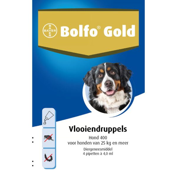Bolfo Gold Hond 25-40 kg - 4 pipetten - 400 mg - Afbeelding 2