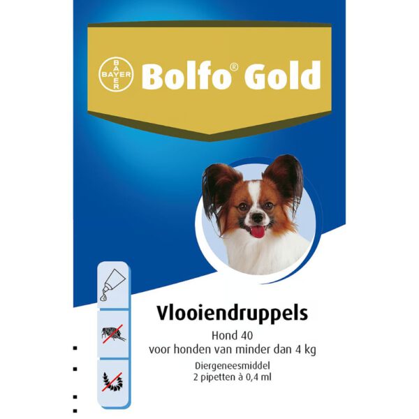 Bolfo Gold Hond tot 4 kg - 2 pipetten - 40 mg - Afbeelding 2