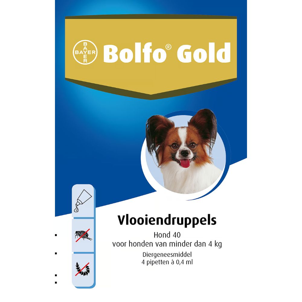 Bolfo Gold Hond tot 4 kg - 4 pipetten - 40 mg - Afbeelding 2