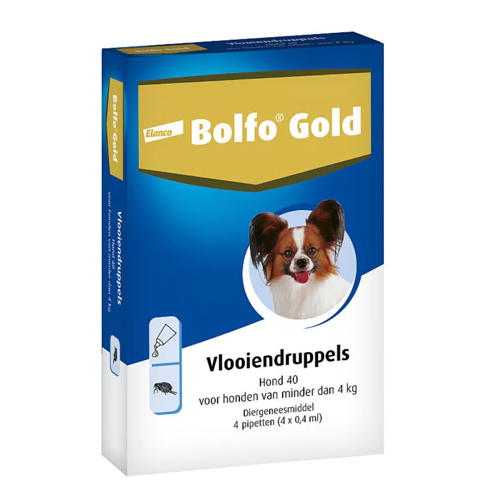Bolfo Gold Hond tot 4 kg - 4 pipetten - 40 mg
