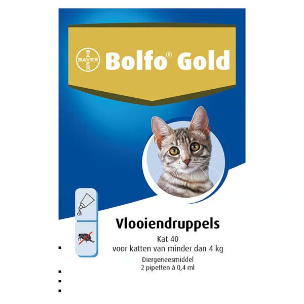 Bolfo Gold kat - tot 4 kg - 2 pipetten - 40mg - Afbeelding 2