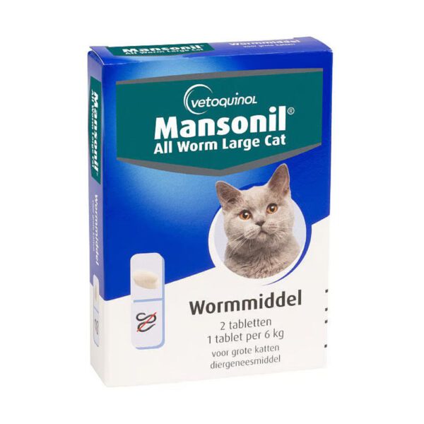 Mansonil Grote Kat - 2 Ontwormingstabletten