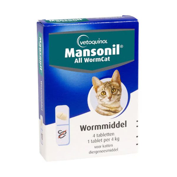 Mansonil Kat - 4 Ontwormingstabletten
