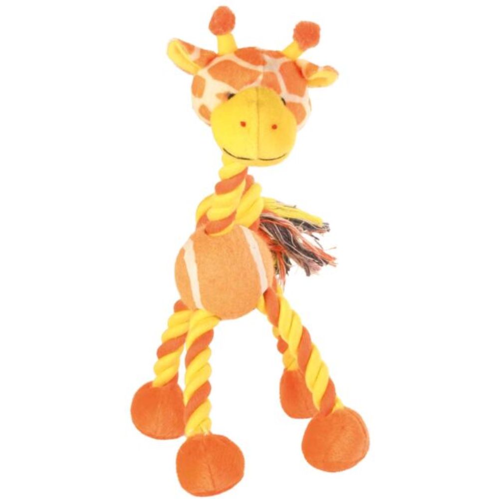Trixie - giraffe tennisbal met touw